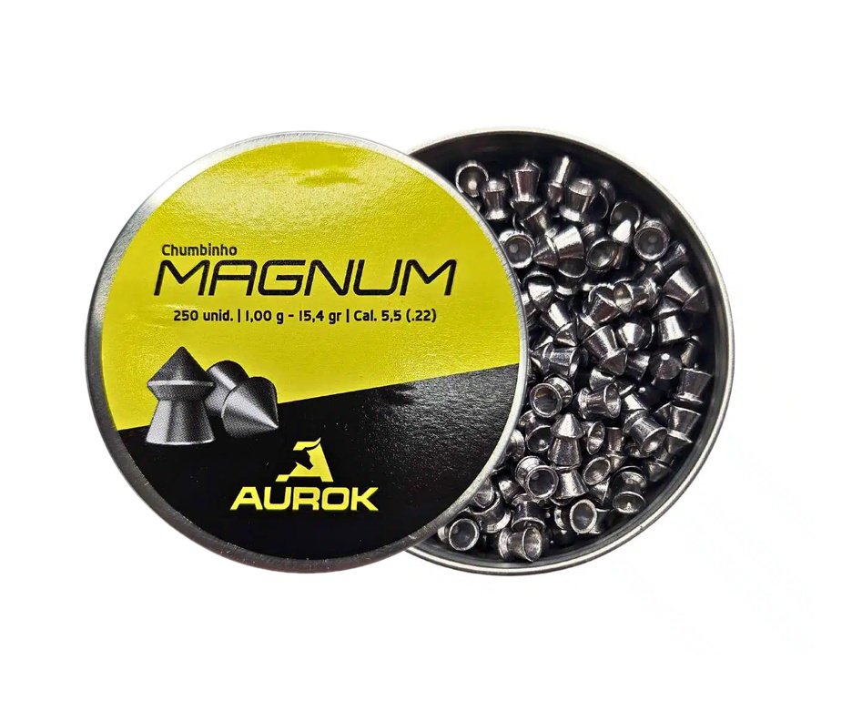 Chumbinho Aurok Magnum 15,4 gr 5,5mm c/ 250 unid