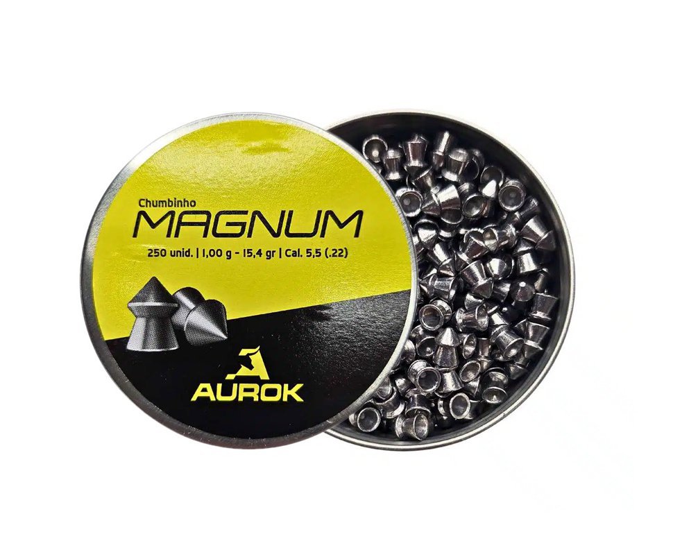 Chumbinho Aurok Magnum 5,5mm 15,4 gr com 250 unid