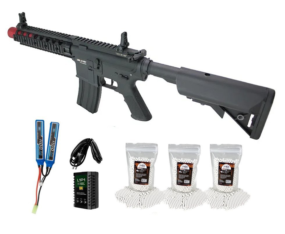 Rifle de Airsoft AEG Delta Short 6mm QL011S Gatilho ET - Specna Arms By TAG + Bateria + Carregador + BBs