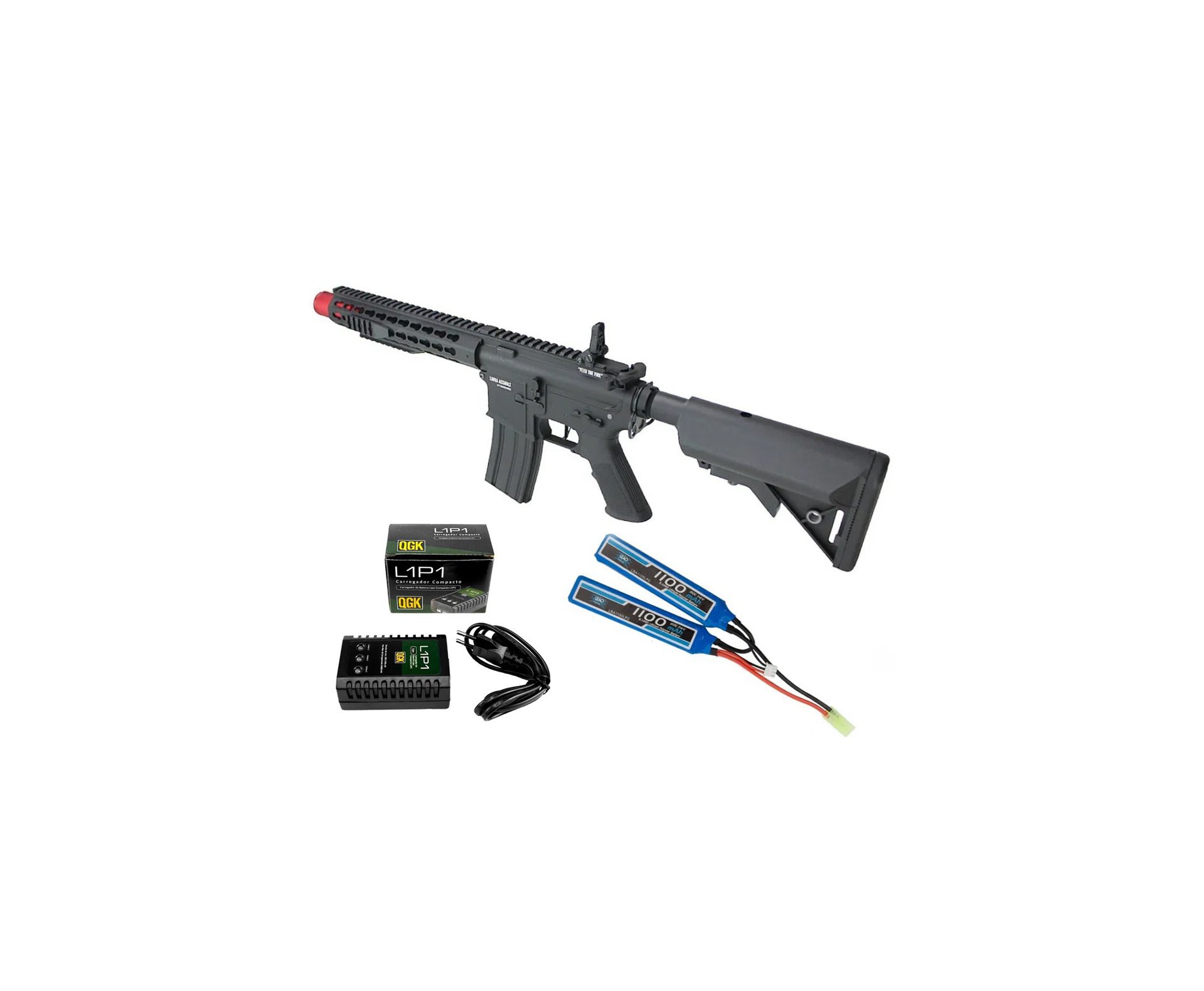 Rifle de Airsoft AEG Striker Full Metal Gatilho ET QL011 6mm - Specna Arms By TAG + Bateria + Carregador