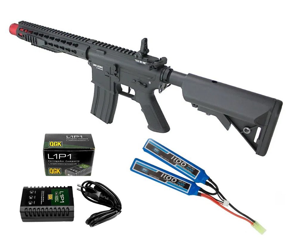 Rifle de Airsoft AEG Striker Full Metal Gatilho ET QL011 6mm - Specna Arms By TAG + Bateria + Carregador