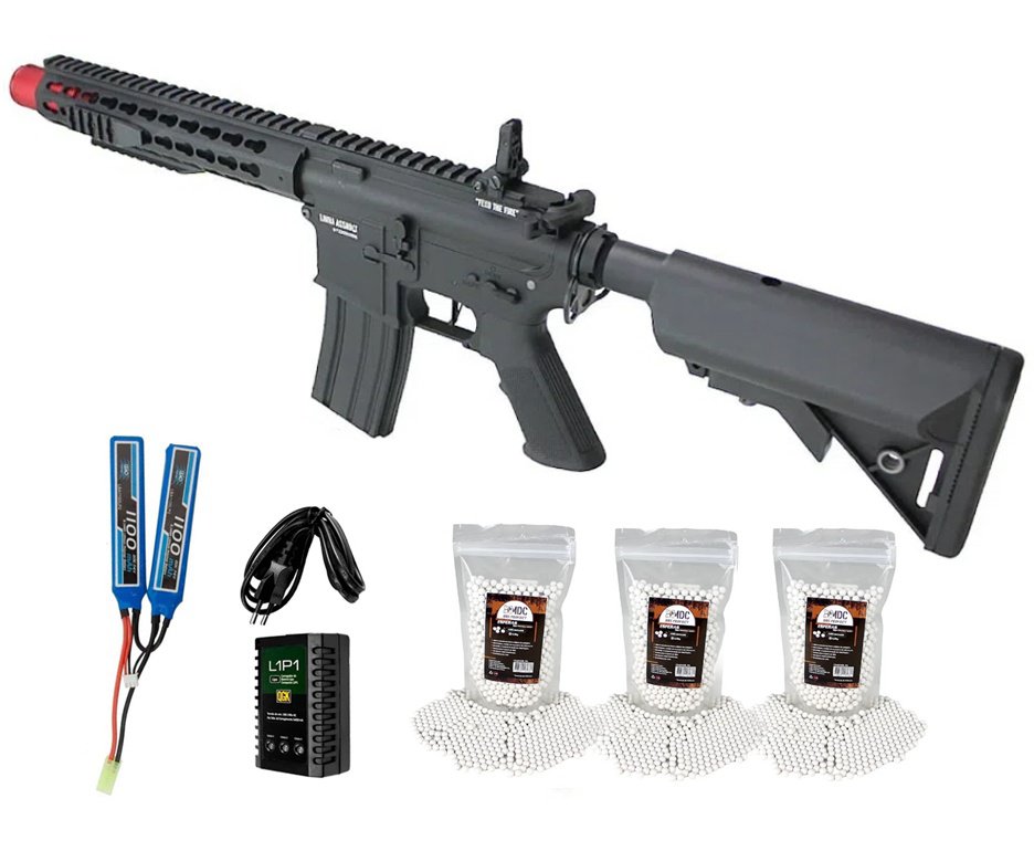 Rifle de Airsoft AEG Striker Full Metal Gatilho ET QL011 6mm - Specna Arms By TAG + Bateria + Carregador + BBs