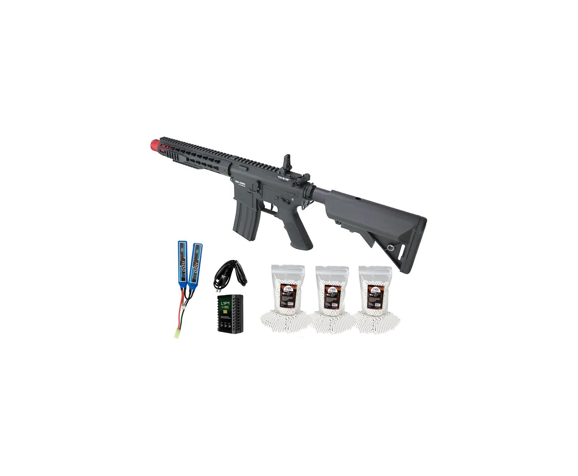 Rifle de Airsoft AEG Striker Full Metal Gatilho ET QL011 6mm - Specna Arms By TAG + Bateria + Carregador + BBs