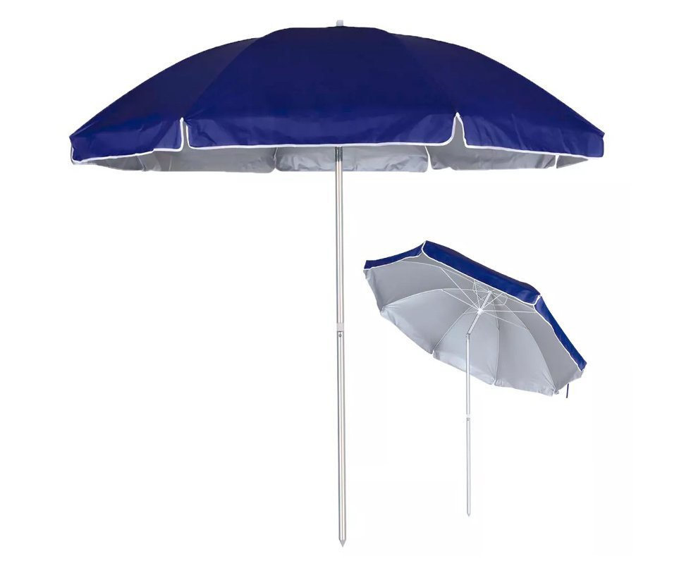 Guarda Sol Alumínio 2,60m Articulado proteção UV Azul 003750 - Mor