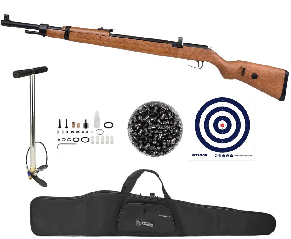 Carabina de Pressão PCP Mauser K98 5.5mm 10 tiros - Diana + Bomba + Capa + Chumbinho + Alvos