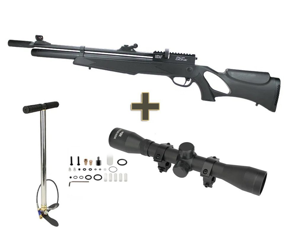 Carabina de Pressão PCP Rossi Dione 5.5mm - Rossi + Bomba + Luneta 4x32