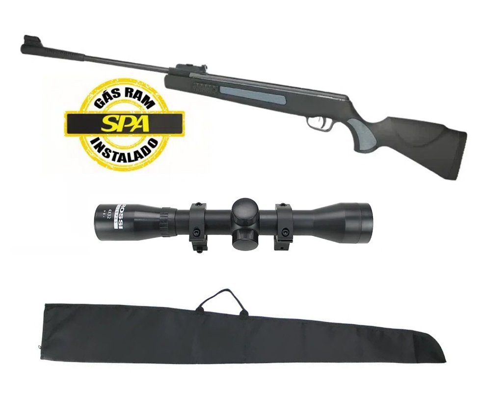 Carabina de Pressão Artemis SR1400 Everest 5.5mm Gás Ram 70kg Instalado SPA + Luneta 4x32 + Capa