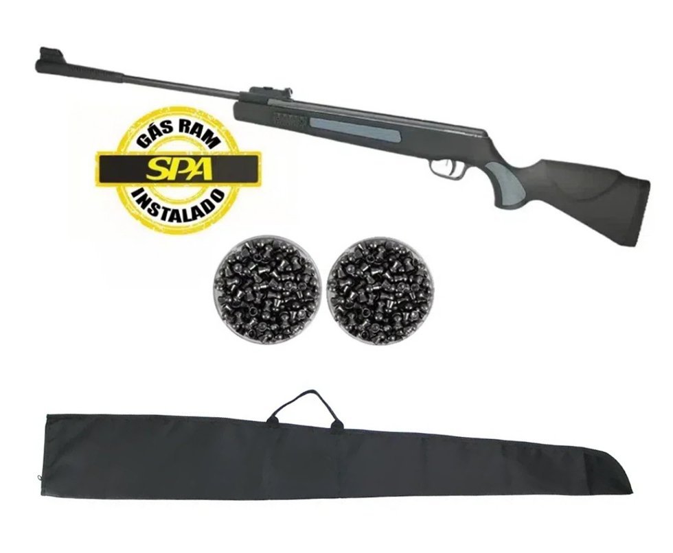 Carabina de Pressão Artemis SR1400 Everest 5.5mm Gás Ram 70kg Instalado SPA + Capa + Chumbinho