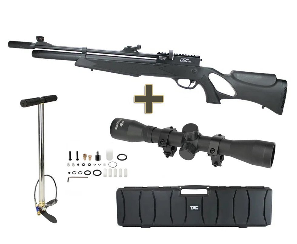 Carabina de Pressão PCP Rossi Dione 5.5mm - Rossi + Bomba + Luneta 4x32 + Case