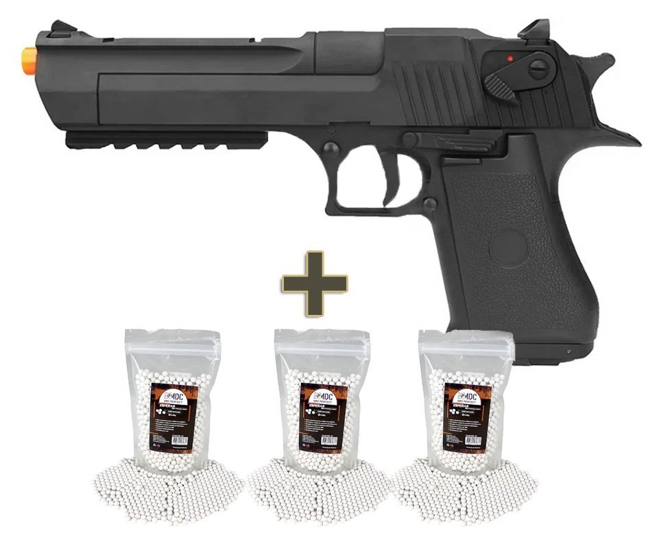 Pistola de Airsoft Elétrica Desert Eagle .50 Full Metal 6mm CM121 - Cyma + BB’S 0.20g