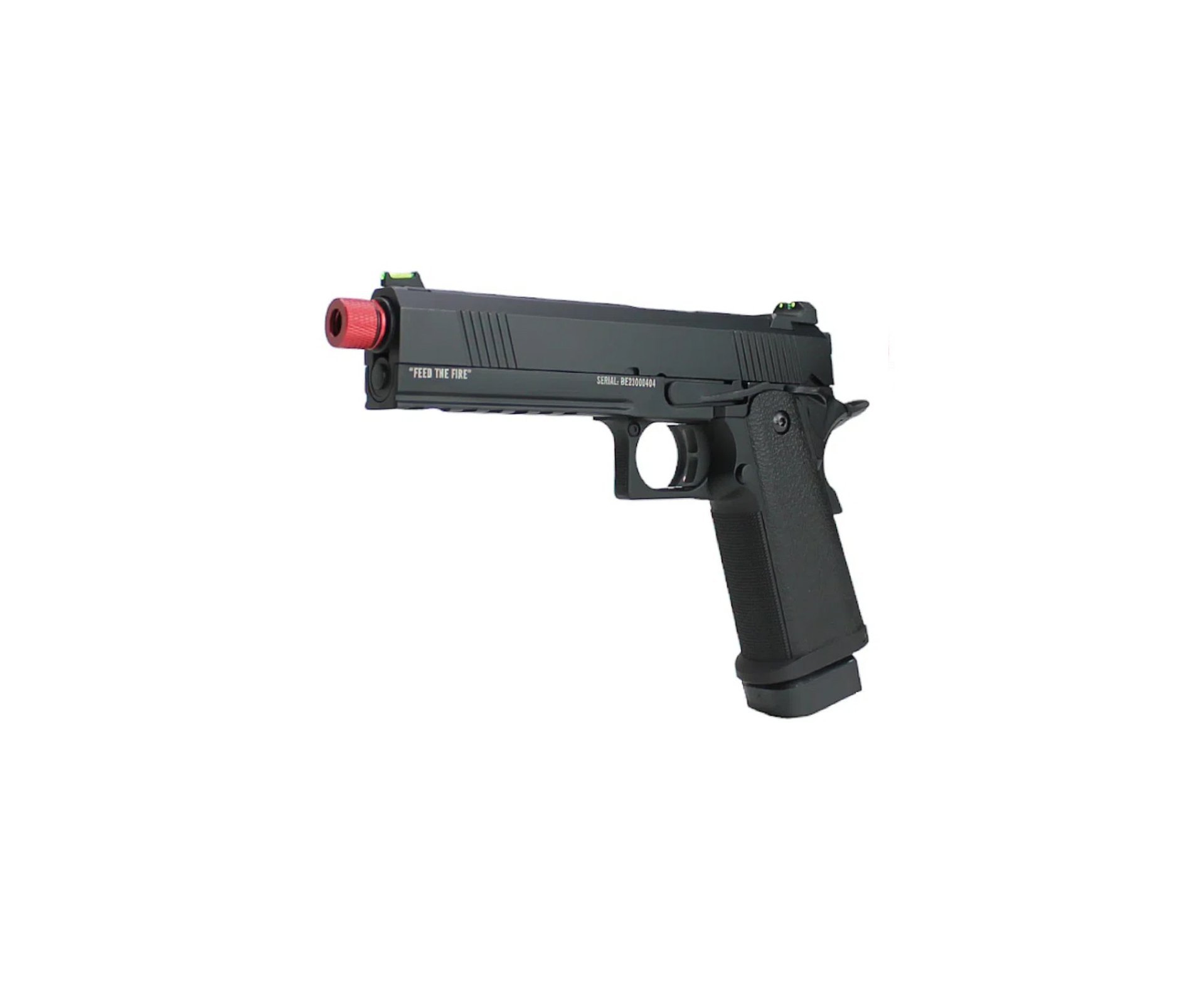 Pistola de Airsoft GBB Black Evil 1911 5.1 Blowback 6mm - TAG + Green Gas + BB’S + Óleo de Silicone + Alvos