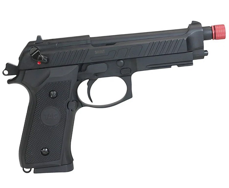 Pistola de Airsoft GBB Beretta M92 Savage Green Gas Blowback 6mm - TAG + Green Gas + BB’S + Óleo de Silicone + Alvos