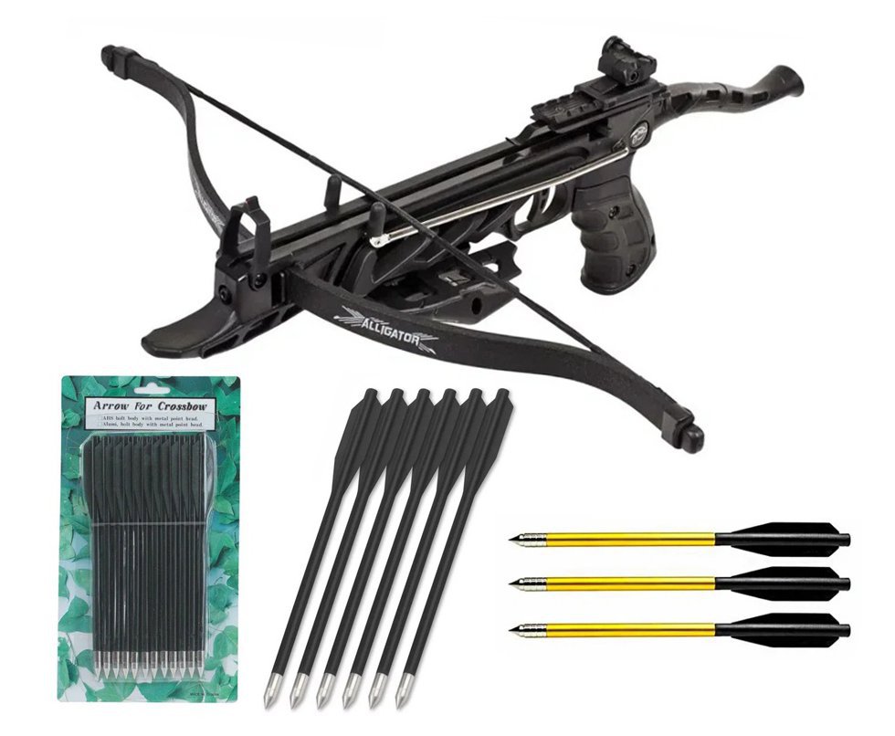 Besta/Balestra MK-TCS1-BK Alligator 80 Libras Black + 12 Flechas - Mankung