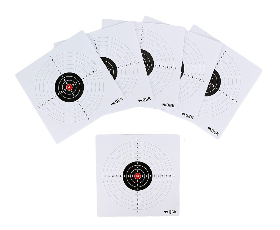 Alvo papel para Airguns Airsoft Preto 140x140mm pct com 10un - QGK