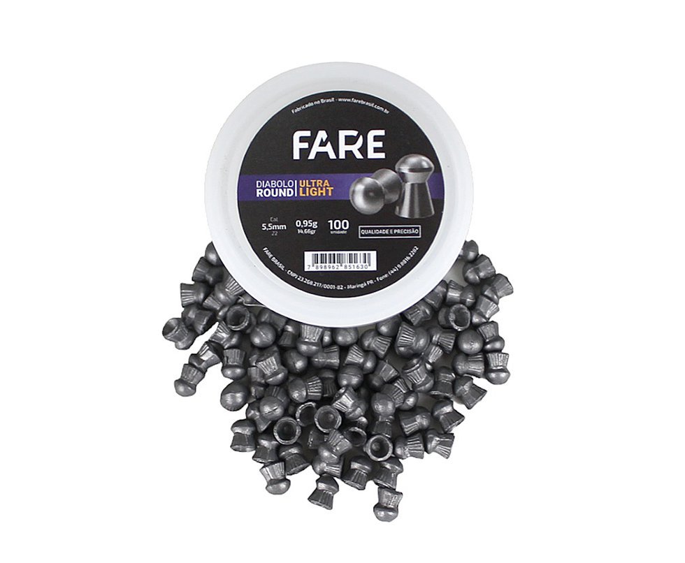 Chumbinho Diabolo Fare Ultra light 5,5mm 100un - Fare