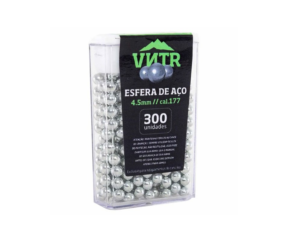 Esfera De Aço Cromada Steel BBs 4.5mm Ultra Polida Com 300un - VNTR