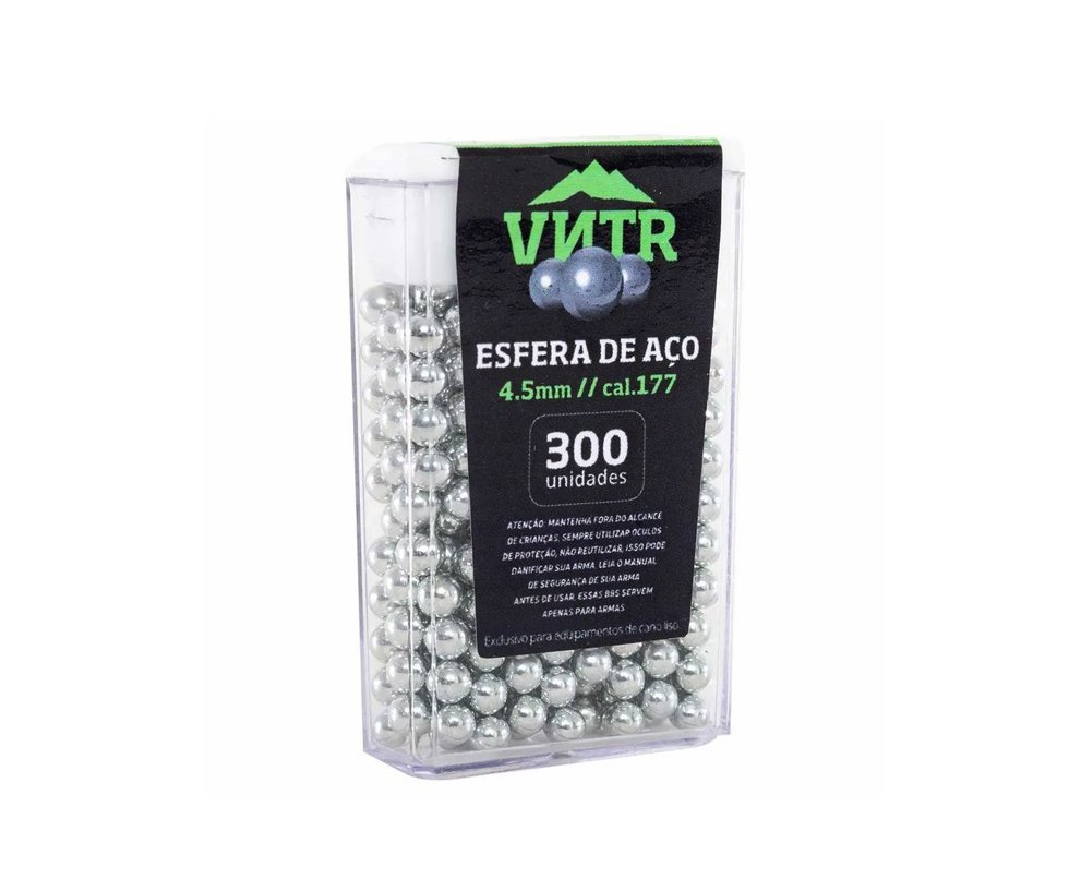 Esfera De Aço Cromada Steel BBs 4.5mm Ultra Polida Com 300un - VNTR