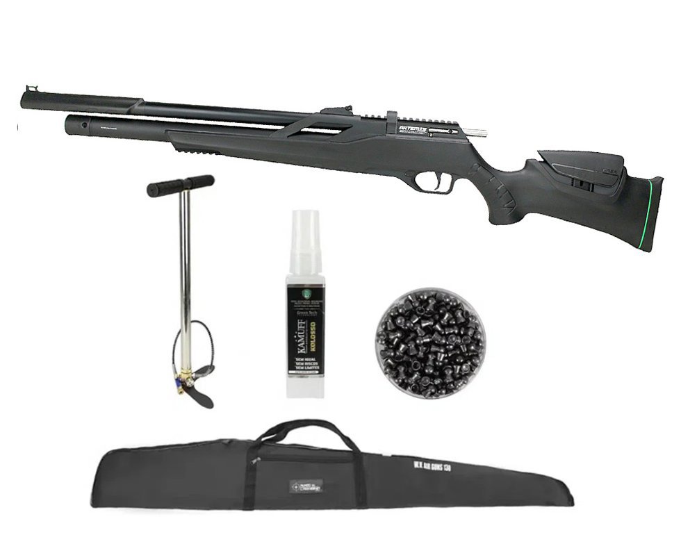 Carabina de Pressão PCP Artemis T-REX 5.5mm com Válvula Reguladora - Fixxar + Bomba + Capa + Chumbinho + Kamuff + Alvos