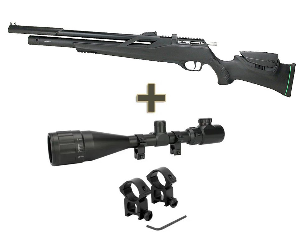 Carabina de Pressão PCP Artemis T-REX 5.5mm com Válvula Reguladora - Fixxar + Luneta 4-16x50 + Mount