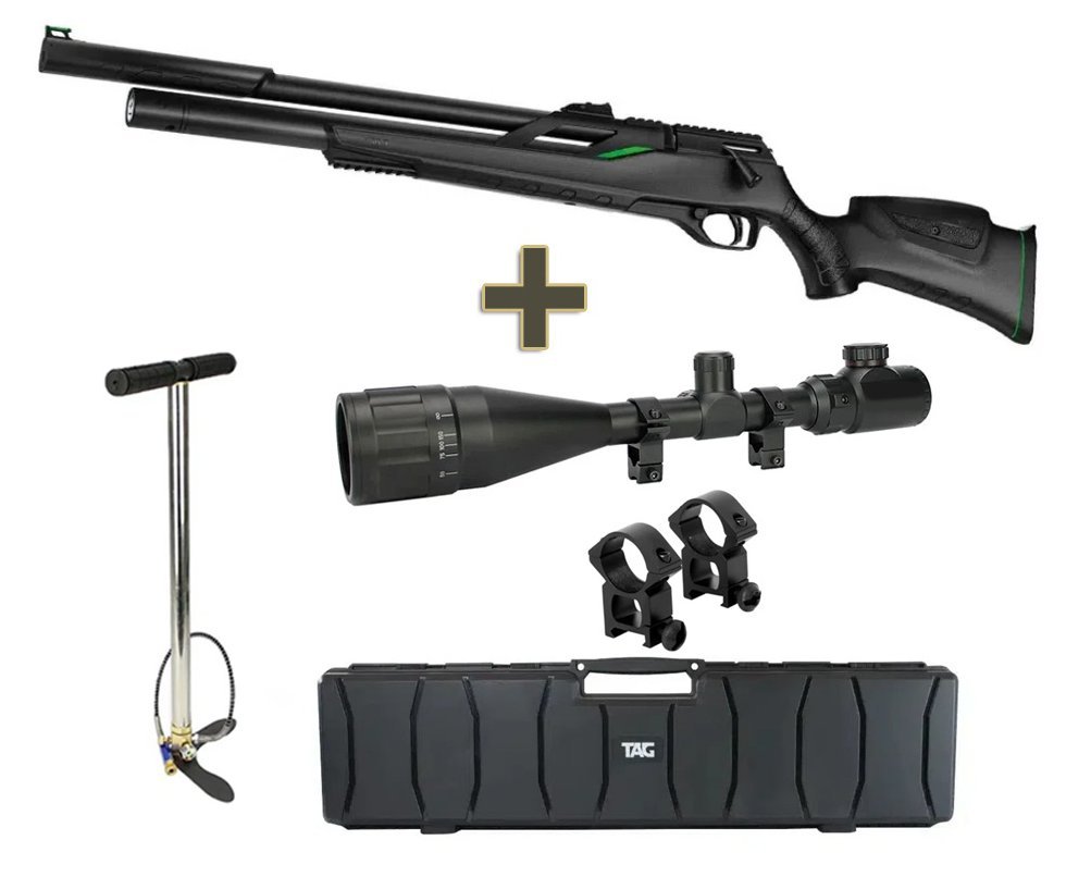 Carabina de Pressão PCP Artemis T-REX 5.5mm com Válvula Reguladora - Fixxar + Bomba + Luneta 6-24x50 + Case + Mount