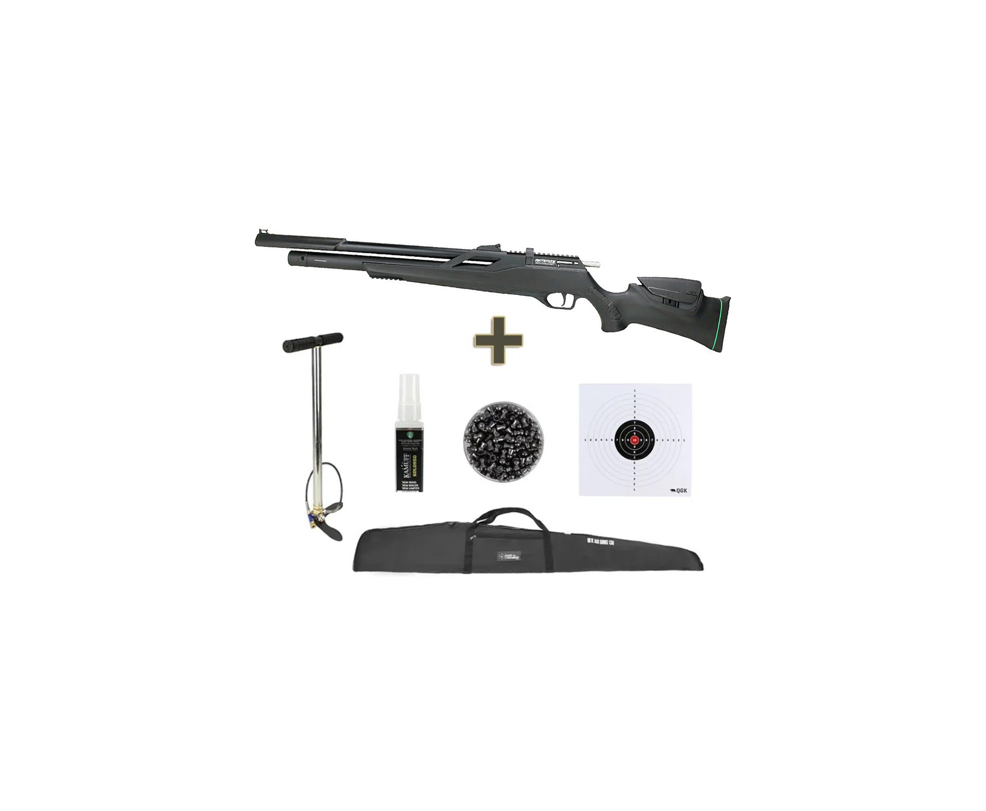 Carabina de Pressão PCP Artemis T-REX 4.5mm com Válvula Reguladora - Fixxar + Bomba + Capa + Chumbinho + Kamuff + Alvos