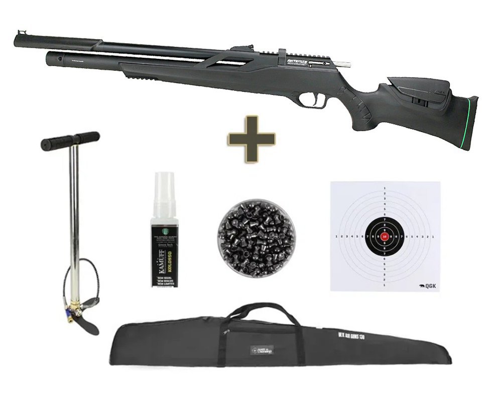 Carabina de Pressão PCP Artemis T-REX 4.5mm com Válvula Reguladora - Fixxar + Bomba + Capa + Chumbinho + Kamuff + Alvos