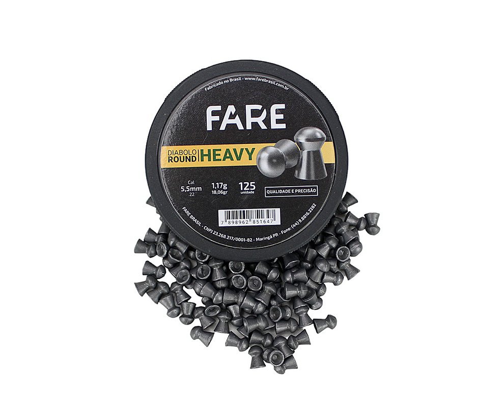 Chumbinho Diabolo Fare Heavy 5,5mm 125un - Fare