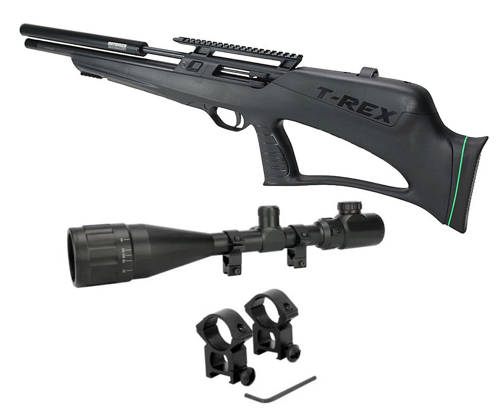 Carabina de Pressão PCP Artemis T-REX Bullpup 5.5mm com Válvula Reguladora - Fixxar + Luneta 4-16x50 + Mount