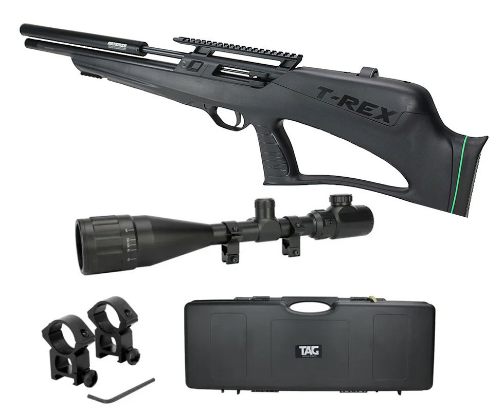 Carabina de Pressão PCP Artemis T-REX Bullpup 5,5mm com Válvula Reguladora - Fixxar+ Case + Luneta 4-16x50 + Mount