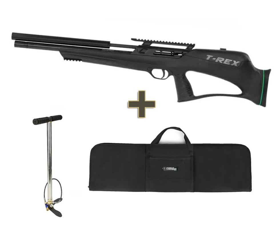 Carabina de Pressão PCP Artemis T-REX Bullpup 4,5mm com Válvula Reguladora - Fixxar + Bomba + Capa