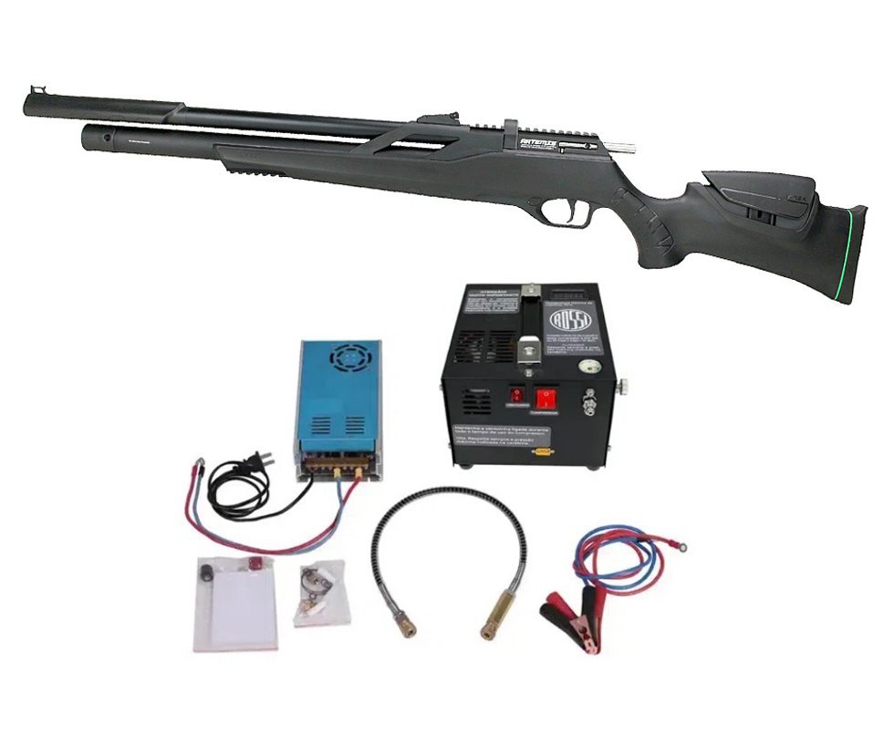 Carabina de Pressão PCP Artemis T-REX 4.5mm com Válvula Reguladora - Fixxar + Compressor