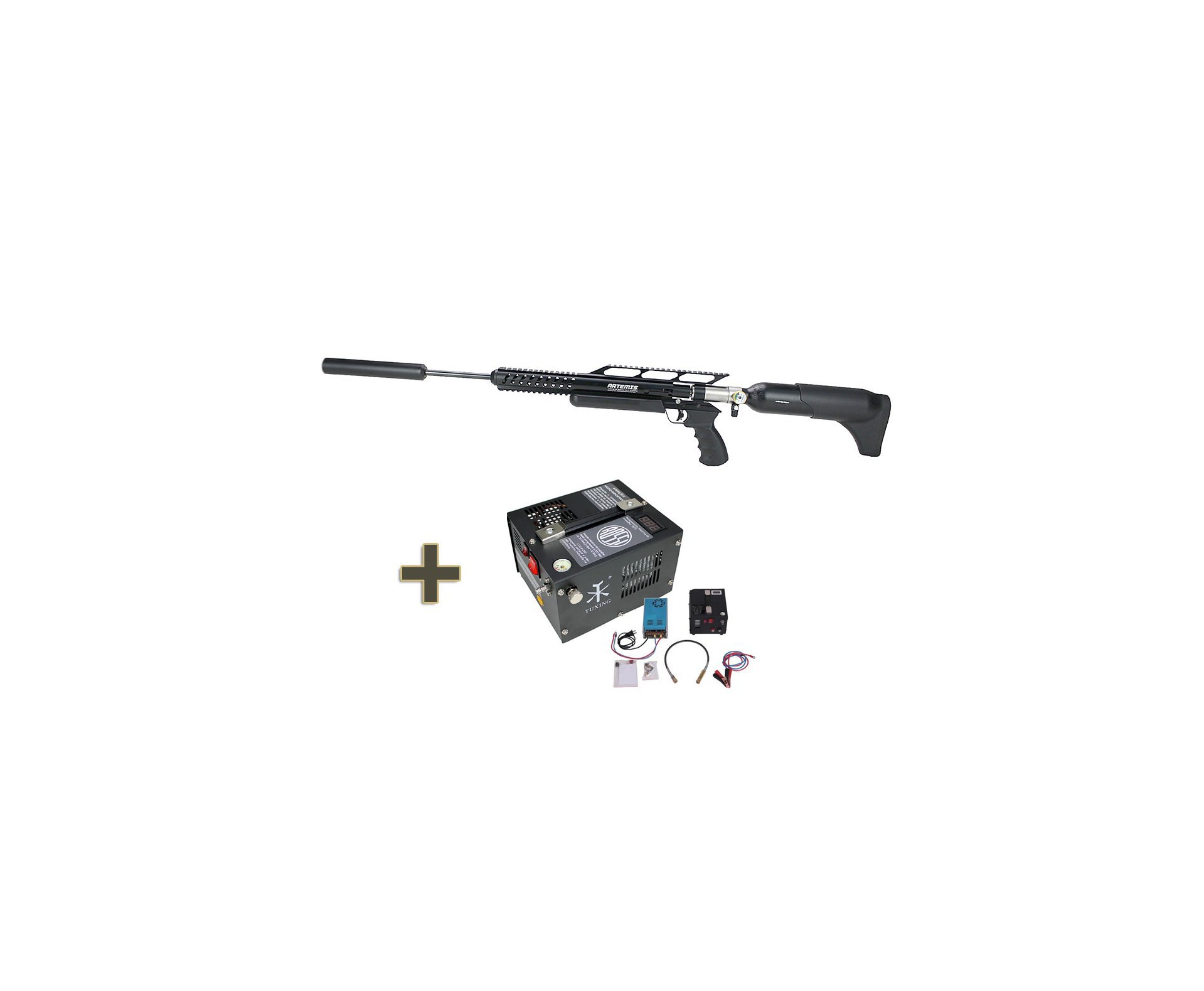Carabina de Pressão PCP Artemis M18 Hammer 5.5mm - FXR Armas + Compressor portátil 300BAR 110V/220V/12V