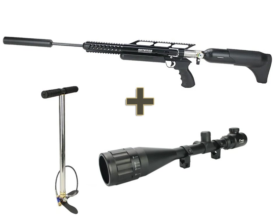 Carabina de Pressão PCP Artemis M18 Hammer 5.5mm - FXR Armas + Bomba + Luneta 6-24x50 Retículo Iluminado Mil-Dot Paralax