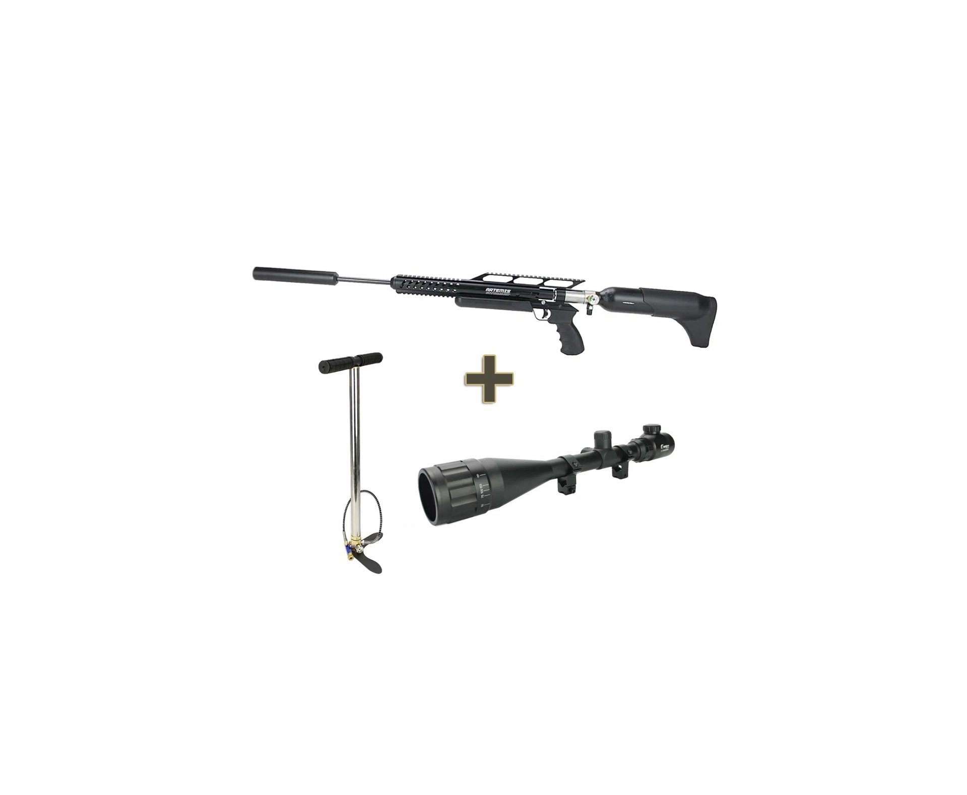 Carabina de Pressão PCP Artemis M18 Hammer 5.5mm - FXR Armas + Bomba + Luneta 6-24x50 Retículo Iluminado Mil-Dot Paralax