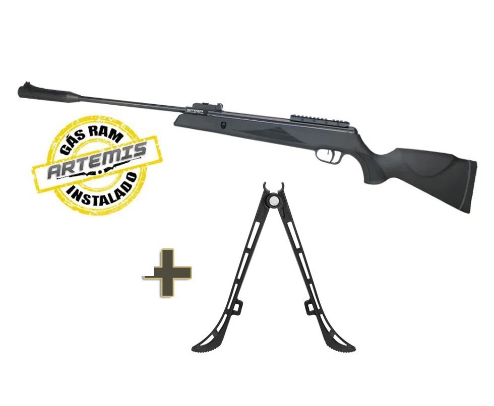 Carabina De Pressão Black Hawk Gas Ram 70kg 4.5mm Artemis + Bipé