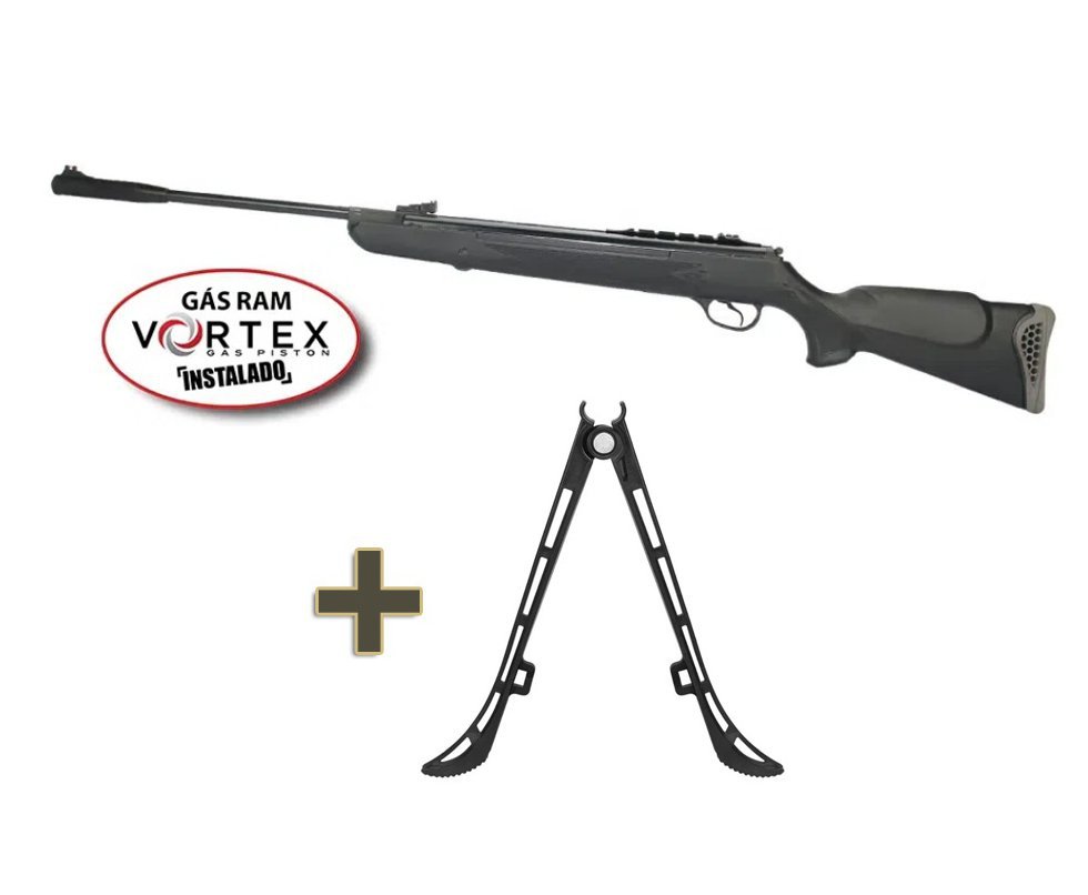 Carabina de Pressão Hatsan HT 125 Gas Ram Vortex 6.35mm Rossi + Bipé