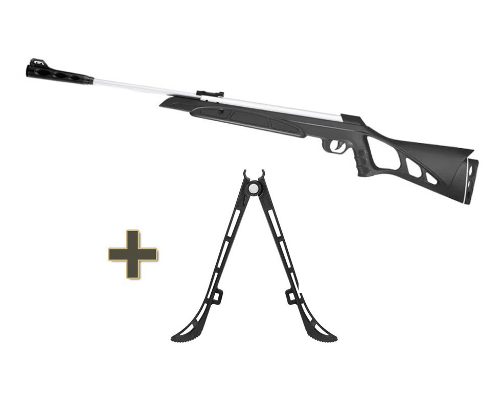 Carabina De Pressão Cbc Nitro-x 1000 - Calibre 5,5 Mm - Cromada + Bipé