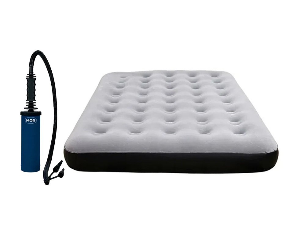 Colchão Inflável Multiuso Casal camping NTK + Inflador Manual Dupla Ação para inflaveis - Mor
