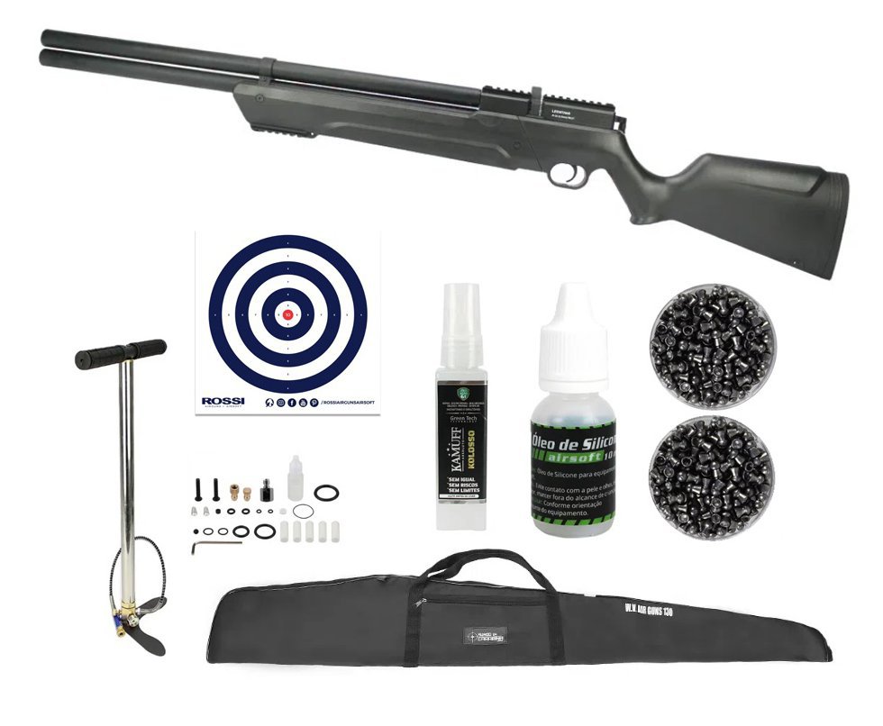 Carabina De Pressão Pcp Leviathan Ps-p 5.5 + Bomba + Capa + Oleo de silicone + Kamuff + Alvos