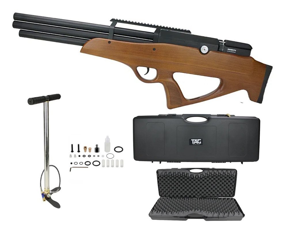Carabina de Pressão PCP Behemoth PS-R3-SF 5,5mm Wood + Case + Bomba