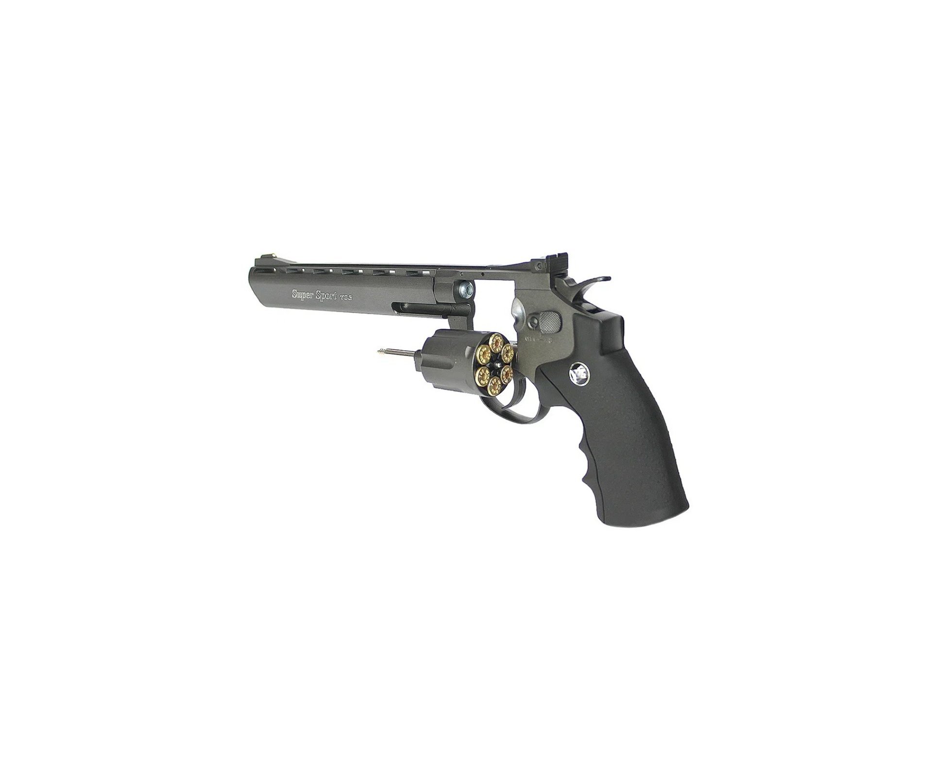 Revólver de Pressão 38 Gás CO2 6 tiros 8" Rossi Full Metal M703B 4,5mm - Wingun + Case