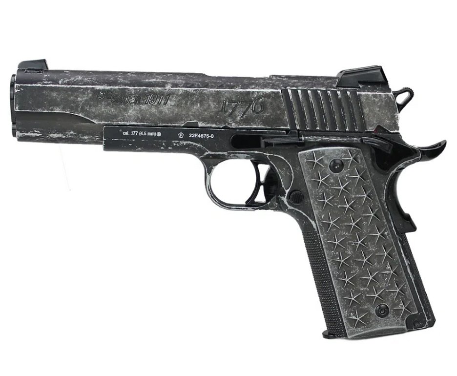 Pistola de Pressão CO2 Sig Sauer 1911 Blowback WE Full Metal 4.5mm Licenciada + Maleta + Co2 + Alvos + Bbs + Oleo