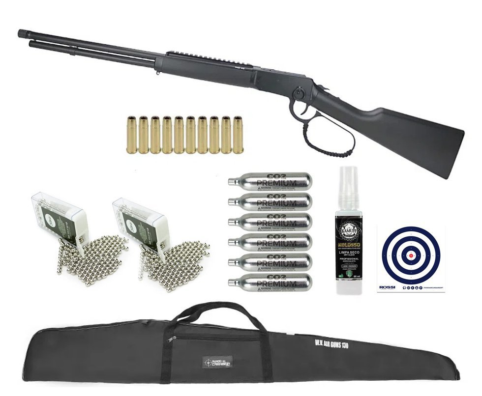 Carabina Rifle Pressão CO2 Legends Cowboy Renegade 4,5 Umarex + Co2 + Bbs + Capa + Alvos + Kamuff