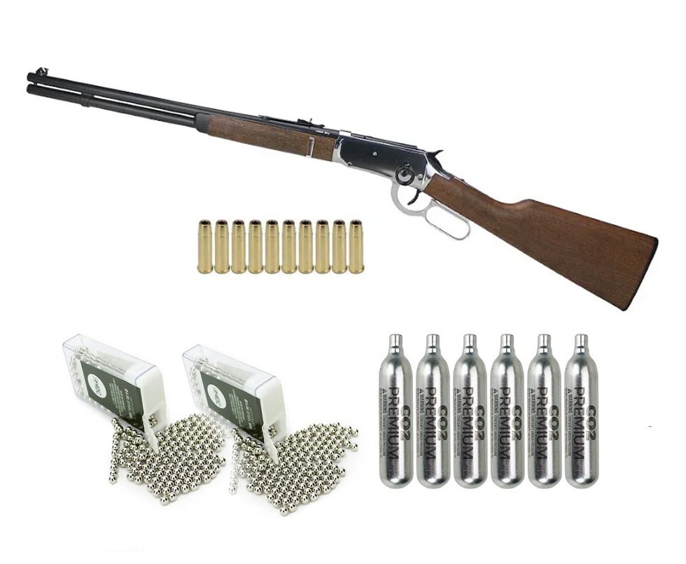 Carabina Rifle de Pressão CO2 Legends Cowboy Niquelado 4,5 Umarex + Co2 + Bbs