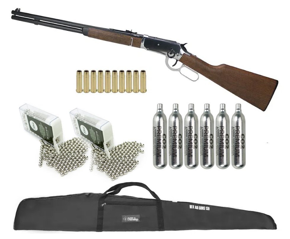 Carabina Rifle Pressão CO2 Legends Cowboy Niquelado 4,5 Umarex+ Co2 + bbs + Capa