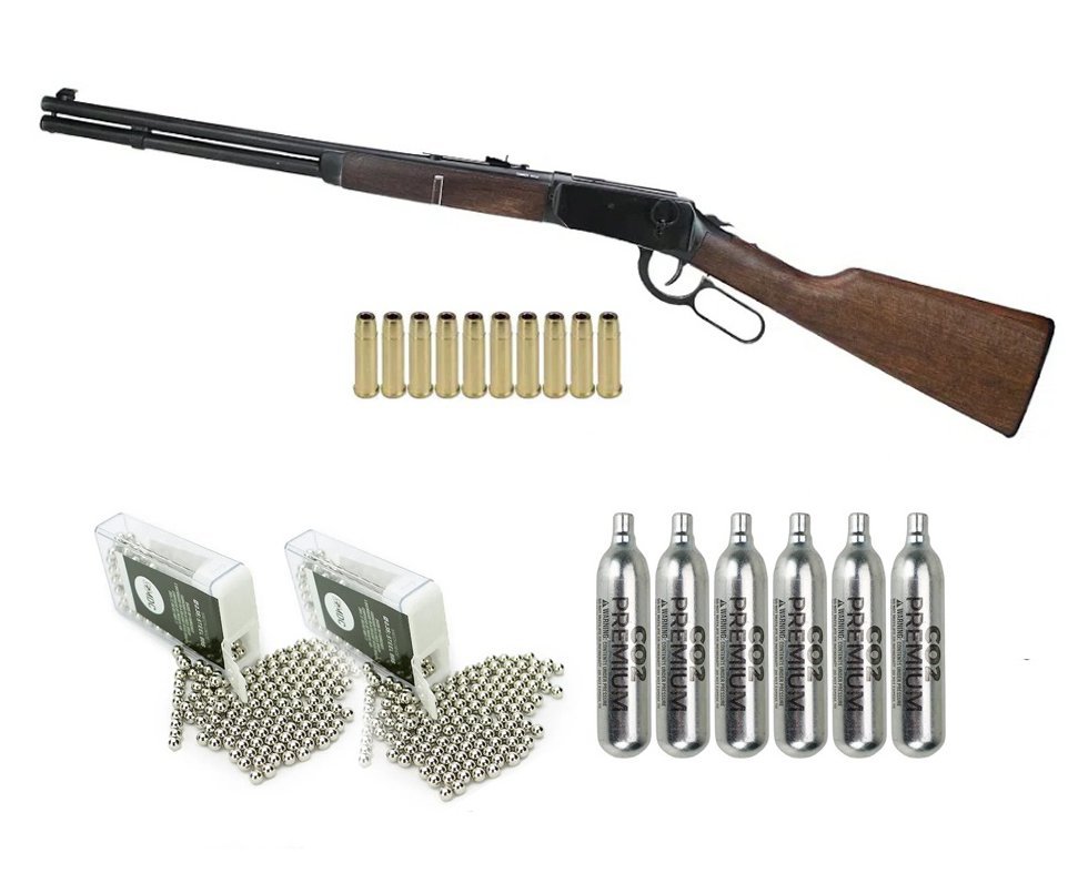 Carabina Rifle de Pressão CO2 Legends Cowboy Madeira 4,5 + Co2 + Bbs