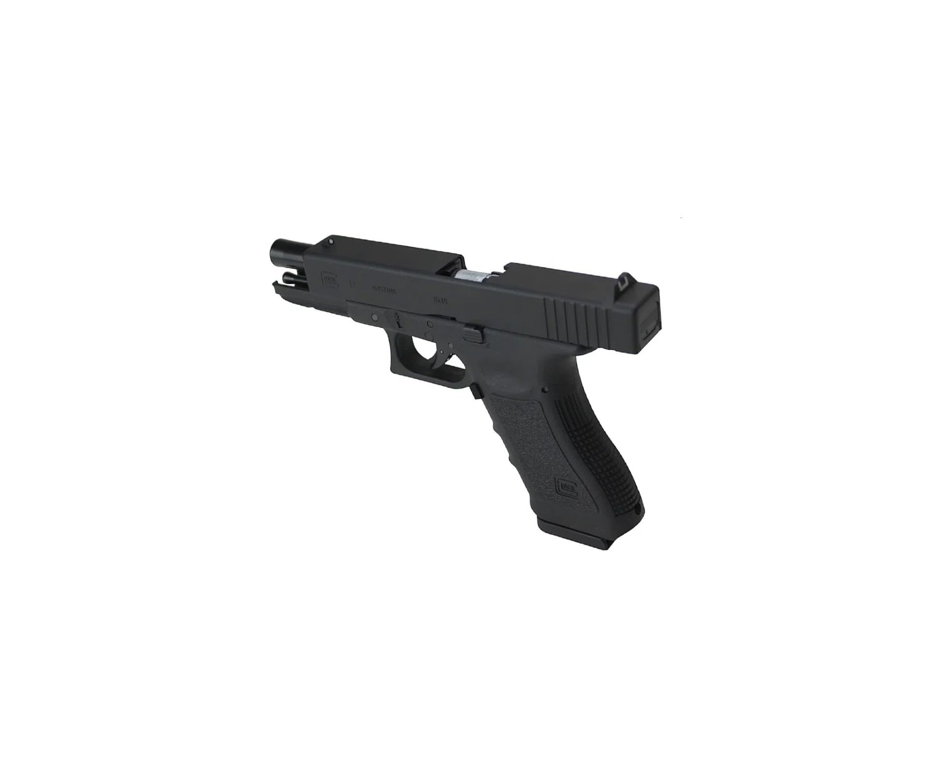 Pistola de Pressão CO2 Glock G17 4.5 Chumbinho e BBs + Co2 + Bbs + Chumbo + Alvos + Óleo