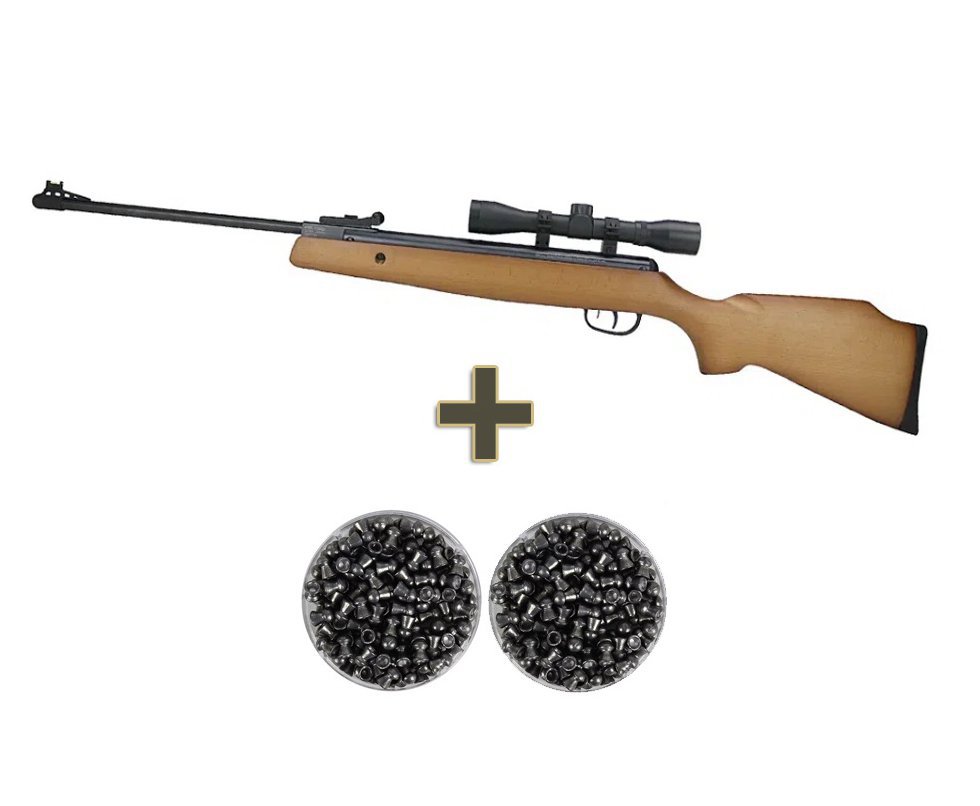 Carabina de Pressão Crosman Optmus 5,5mm + Luneta Center Point 4x32 + Chumbos