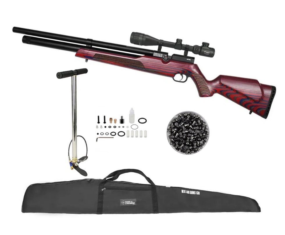 Carabina de Pressão PCP Alpha Laminate Stock 5,5 + Bomba + Capa + Chumbo + Luneta