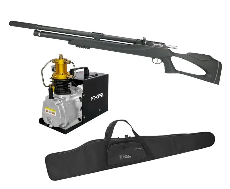 Carabina De Pressão Pcp M25 Thunder Black 5.5mm Artemis Fxr + Compressor FXR + Capa